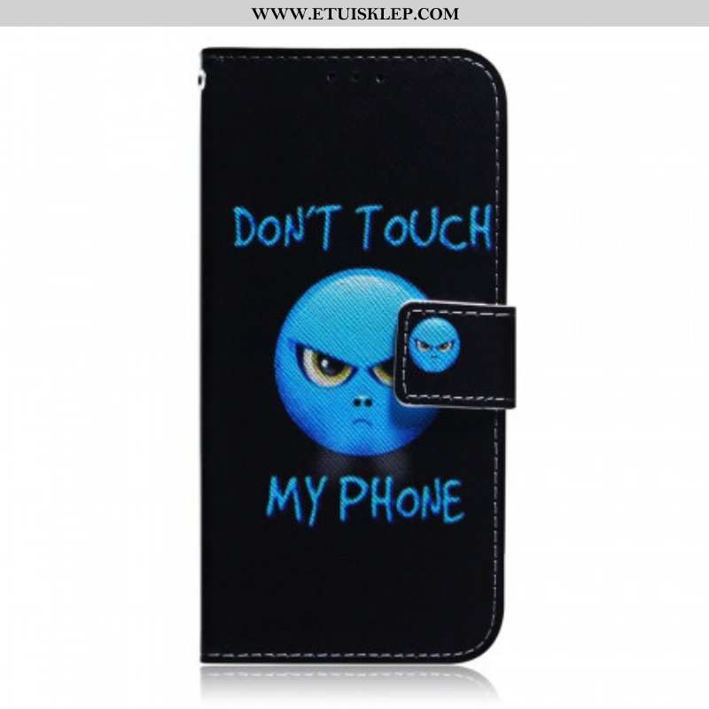 Etui Folio do Samsung Galaxy M52 5G Nie Dotykaj Mojego Telefonu Niebieski